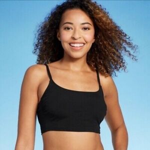 Shade & Shore Black Bandeau Swim Top Size L